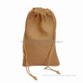 Drawstring Jute Gift Bag with Silkscreen Logo Printing, Customized Specifications are Accepted